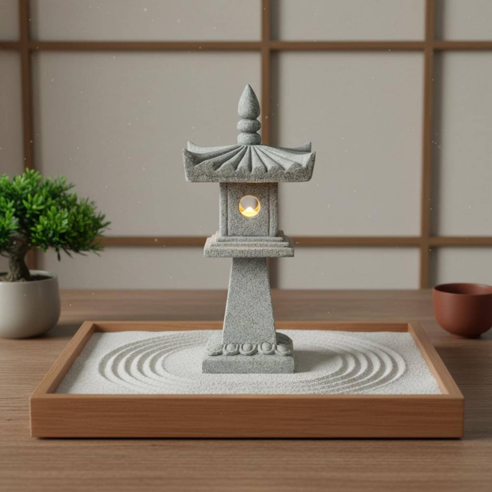 فانوس حجري مصغر بتشطيب عتيق لت - مراجعة Bonsai Garden Ornaments وسعره