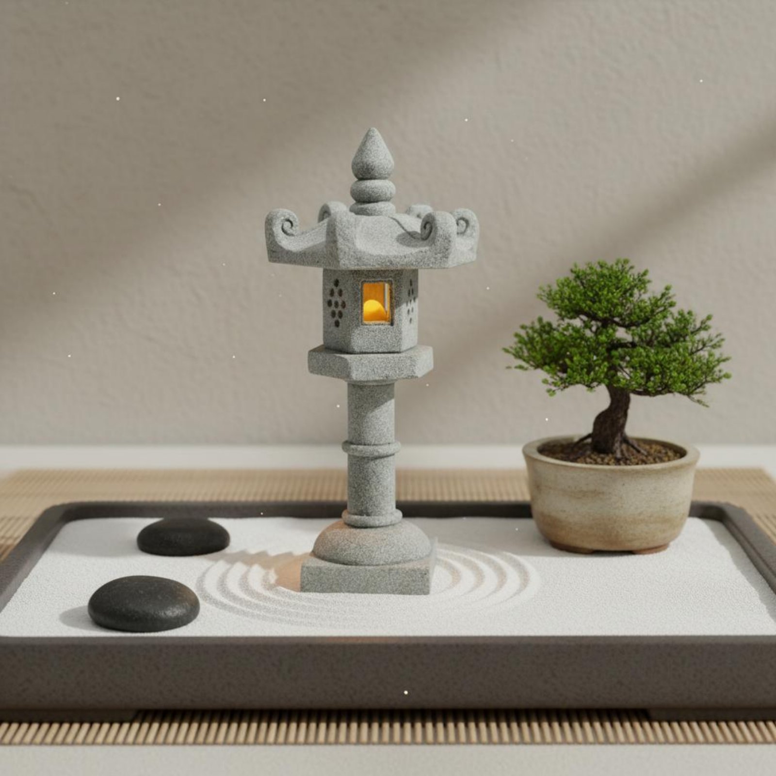 فانوس حجري مصغر بتشطيب عتيق لت - مراجعة Bonsai Garden Ornaments وسعره
